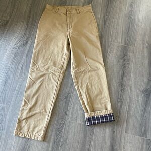 L.L. Bean Double L Chinos Men’s Size 30x32 Natural Fit Plain Front Flannel Lined